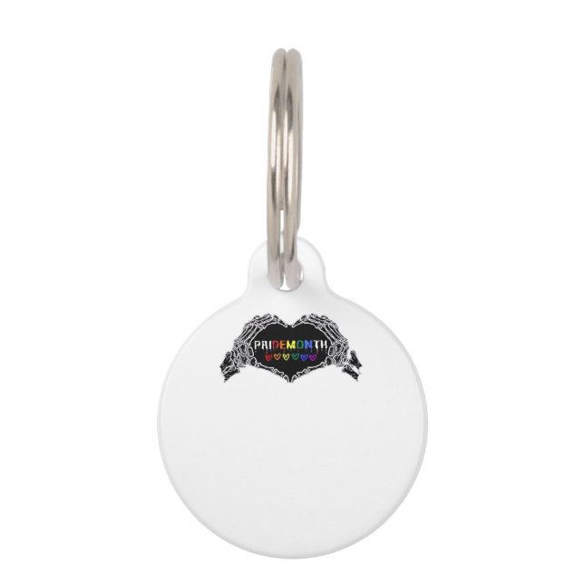Médaillon Pour Animaux Mois Skeleton Heart Hands LGBTQIA (Devant)