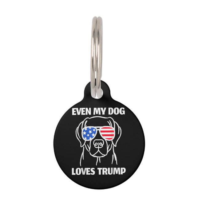 Médaillon Pour Animaux Mon chien aime Trump (Devant)