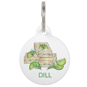 Médaillon Pour Animaux Mon nom est Dill Concomber Fromage Sandwich Foody