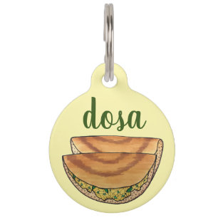 Médaillon Pour Animaux Mon nom est Dosa Cuisine Indienne du Sud Foodie