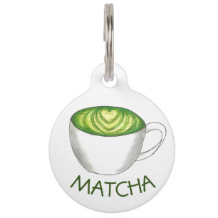 Médaillon Pour Animaux Mon Nom Est Matcha Green Tea Latte