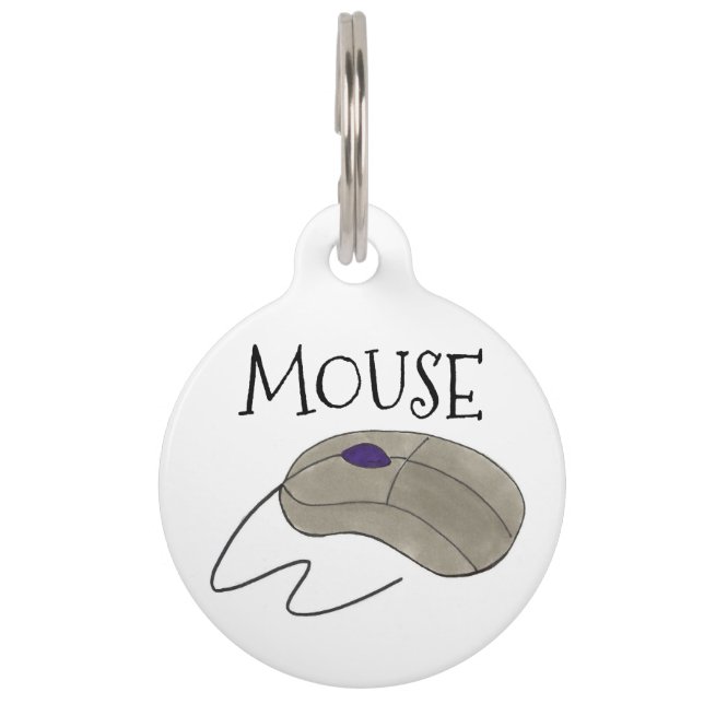 Médaillon Pour Animaux Mon Nom Est Mouse Grey Ordinateur Electronique Tec (Devant)