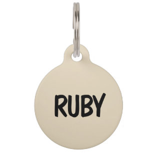 Médaillon Pour Animaux Mon papa/maman Doigt Beige Numéro de téléphone