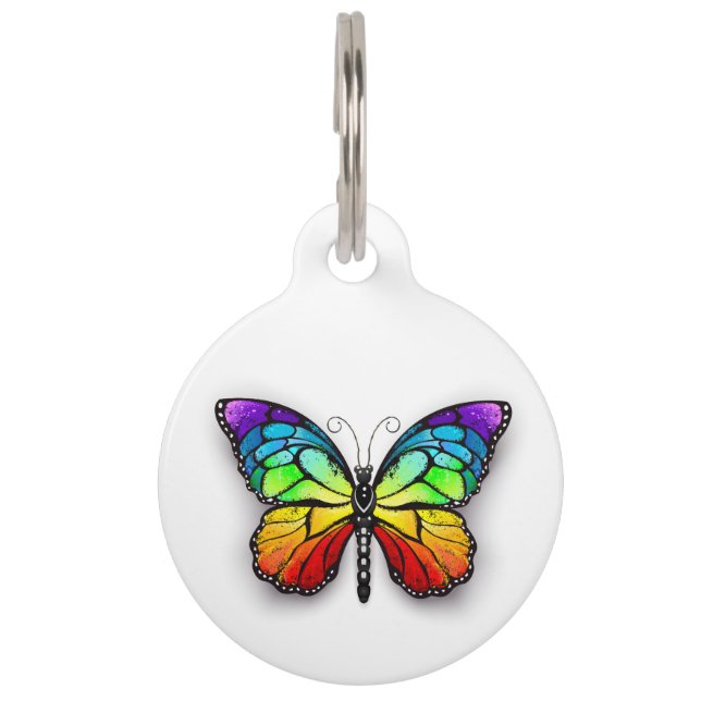 Médaillon Pour Animaux Monarque papillon arc-en-ciel (Devant)