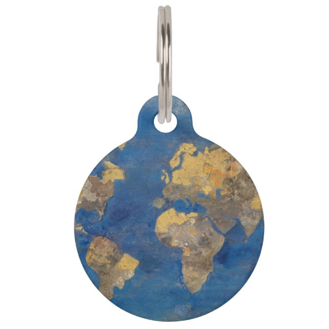 Médaillon Pour Animaux Monde d'or (Devant)