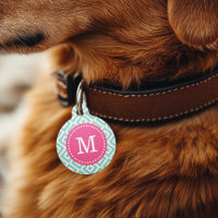 Monogramme de diamants d'eau et d'ikat rose