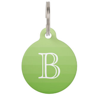 Médaillon Pour Animaux Monogramme des tons verts initial