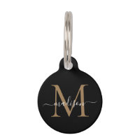 Monogramme en or noir simple Nom du script féminin