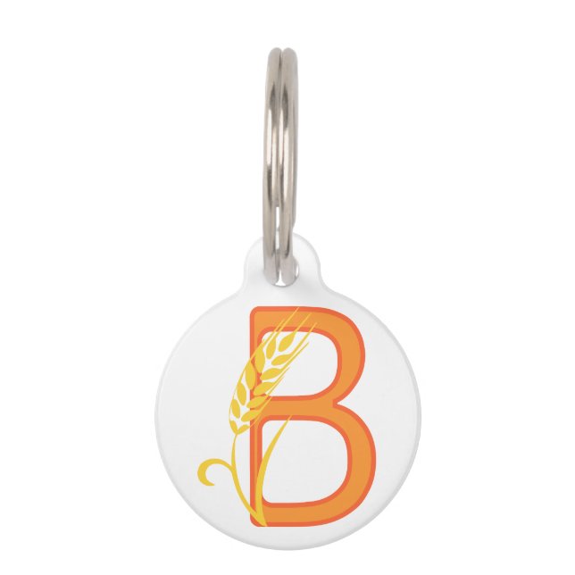 Médaillon Pour Animaux monogramme floral B lettre majuscule (Devant)