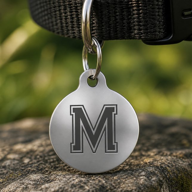Médaillon Pour Animaux Monogramme initial personnalisé pour chien ou chat (Créateur téléchargé)