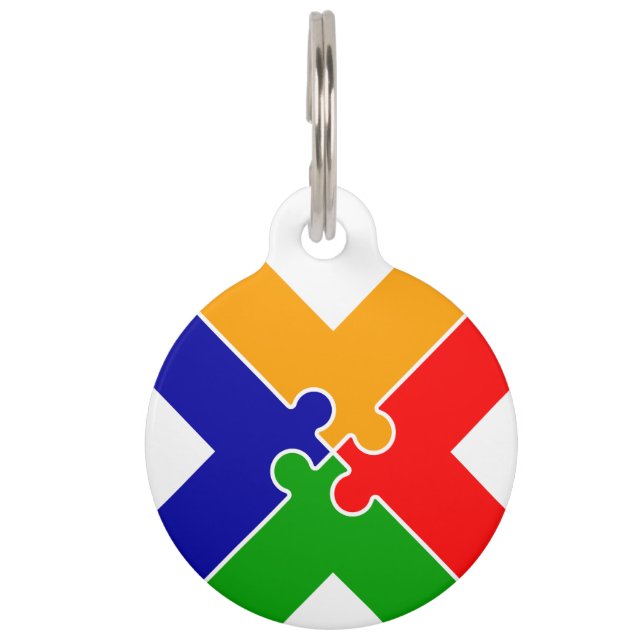Médaillon Pour Animaux Monogramme Lettre X Puzzle (Devant)