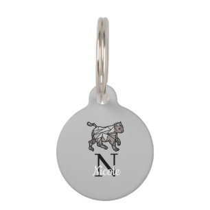 Médaillon Pour Animaux Monogramme mignon Graphiques personnalisées Noir C