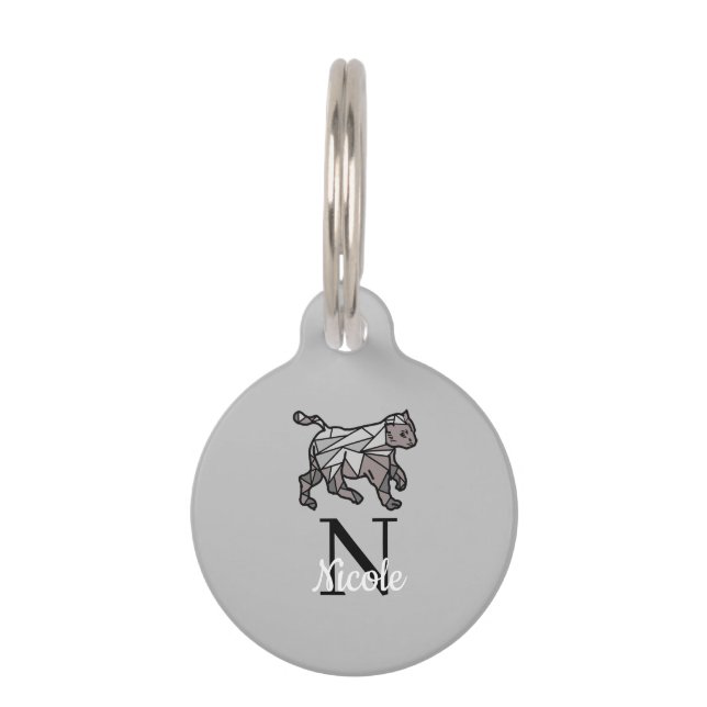 Médaillon Pour Animaux Monogramme mignon Graphiques personnalisées Noir C (Devant)