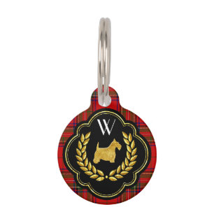 Médaillon Pour Animaux Monogramme royal de plaid de Stewart de Scottie