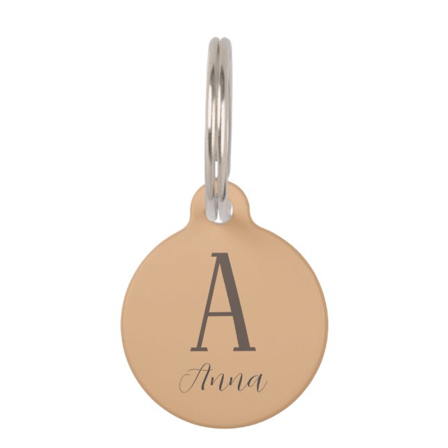 Médaillon Pour Animaux Monogramme Vibe d'automne (Devant)
