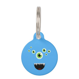 Médaillon Pour Animaux Monstre bleu mignon fou drôle unique