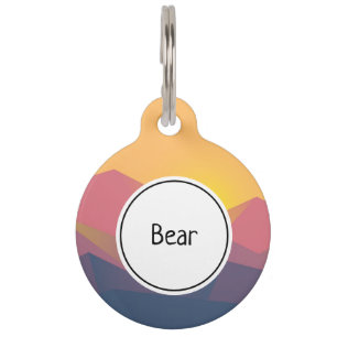 Médaillon Pour Animaux Montagnes Rustiques minimaliste géométrique