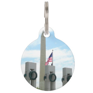 Médaillon Pour Animaux Monument Washington et mémorial de la Seconde Guer
