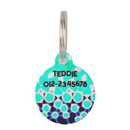 Médaillon Pour Animaux Motif abstrait vert citron vert