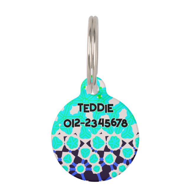 Médaillon Pour Animaux Motif abstrait vert citron vert (Devant)