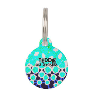 Médaillon Pour Animaux Motif abstrait vert citron vert