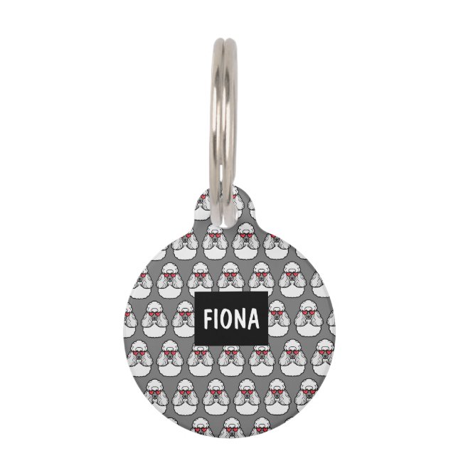 Médaillon Pour Animaux Motif Caniche Drôle (Devant)