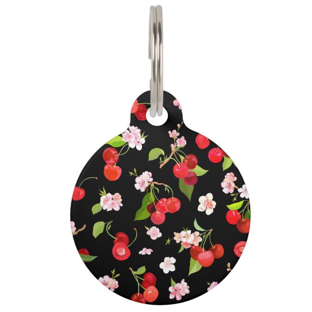 Médaillon Pour Animaux Motif cerise 2 (Devant)