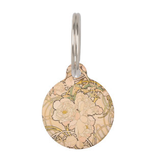 Médaillon Pour Animaux Motif classique Art nouveau de jardin de pivoines