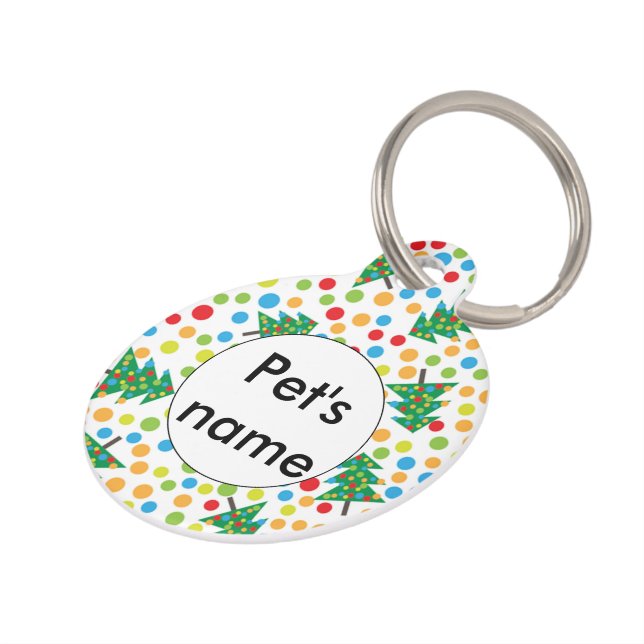 Médaillon Pour Animaux Motif d'arbres de Noël (Côté )