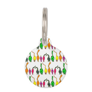 Médaillon Pour Animaux Motif de Chats Colorés qui Montrent leurs Fesses