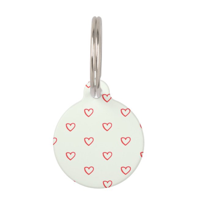 Médaillon Pour Animaux Motif de cœurs rouges, Mignon, Amour (Devant)