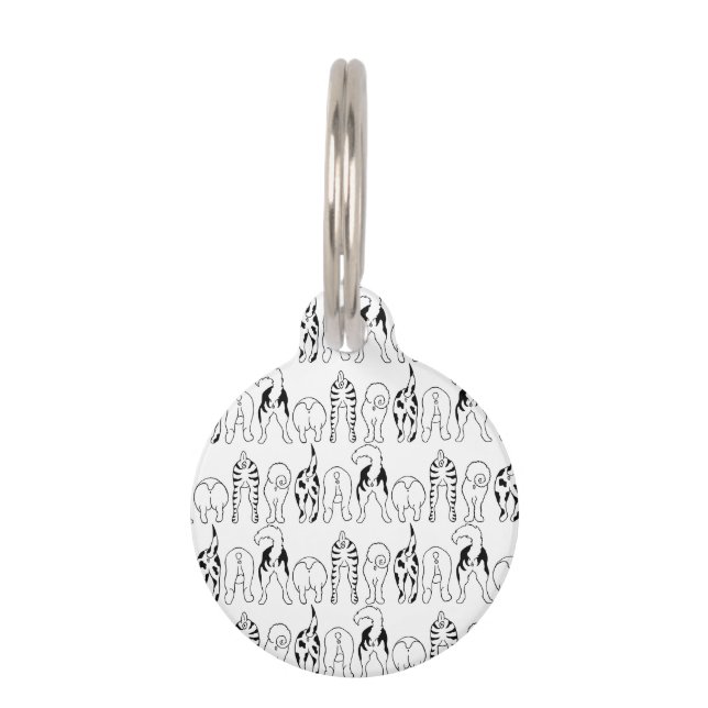 Médaillon Pour Animaux Motif de derrières de chiens (Devant)