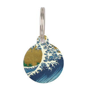 Médaillon Pour Animaux Motif de la Grande Vague de Hokusai : Art Ukiyo-e