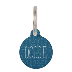 Médaillon Pour Animaux Motif de ligne de chien minimaliste mignonne perso