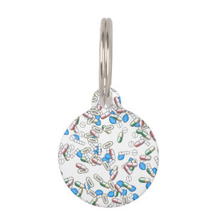 Médaillon Pour Animaux Motif de pilules saupoudrées