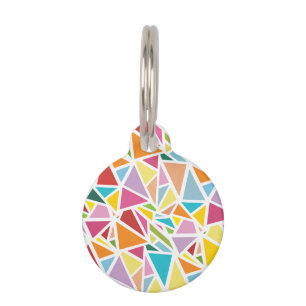 Médaillon Pour Animaux Motif de triangles colorés