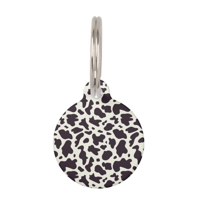 Médaillon Pour Animaux Motif de vache noir et blanc Imprimer (Devant)