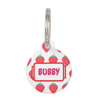Médaillon Pour Animaux Motif esthétique pour amateurs de fraises mignonne