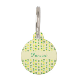 Médaillon Pour Animaux Motif Feuille d'ananas et de palmiers tropicaux d'