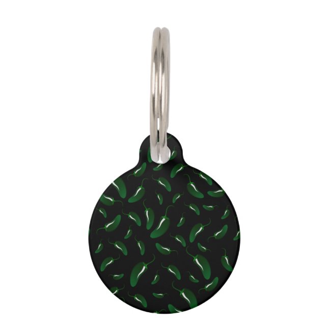 Médaillon Pour Animaux Motif noir de poivrons de jalapeno (Devant)