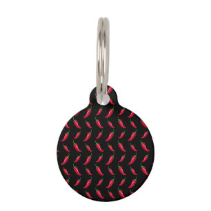 Médaillon Pour Animaux Motif noir de poivrons de piment