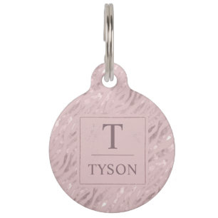 Médaillon Pour Animaux Motif Pailleté Rose Pâle Douceur Personnalisé