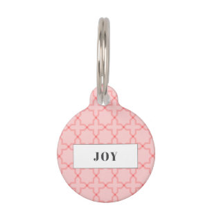 Médaillon Pour Animaux Motif personnalisé rose blush pile