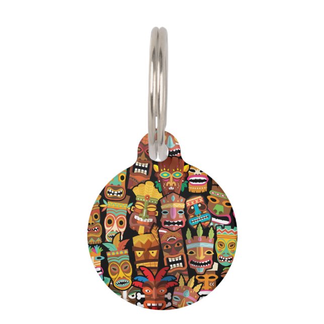 Médaillon Pour Animaux Motif Tiki (Devant)