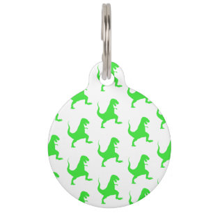 Médaillon Pour Animaux motif vert t-rex