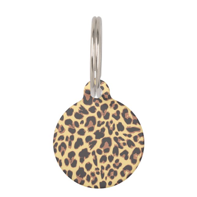 Médaillon Pour Animaux Motifs de peau d'animal d'empreinte de léopard (Devant)