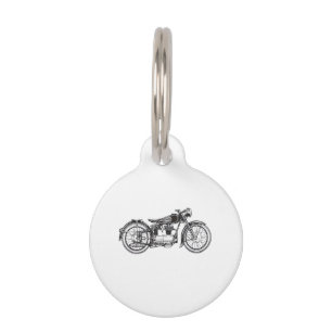 Médaillon Pour Animaux Moto Vintage Rétro _ J'Aime Ma Moto