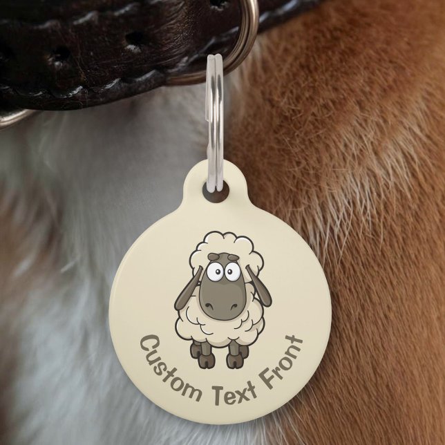 Médaillon Pour Animaux Mouton dessin animé beige (Créateur téléchargé)
