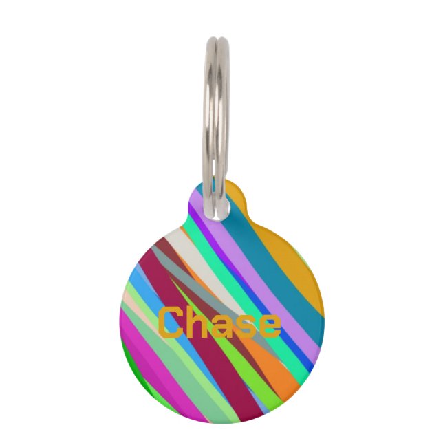 Médaillon Pour Animaux Multicolor diagonal line pattern  (Devant)