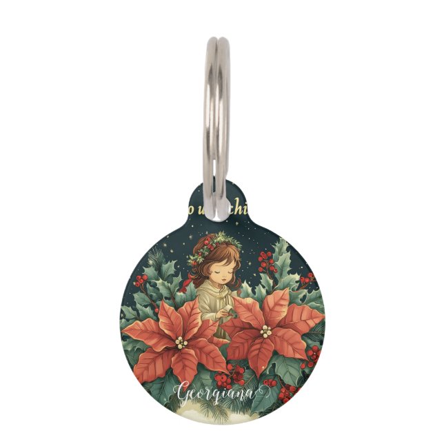 Médaillon Pour Animaux Nativité biblique personnalisée Enfant & Verse (Devant)